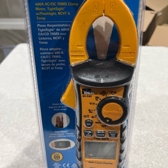 IDEAL 61-747 400A AC/DC TRMS Clamp Meter, Tightsight, Flashlight, NCVT & Temp - Picture 2 of 4